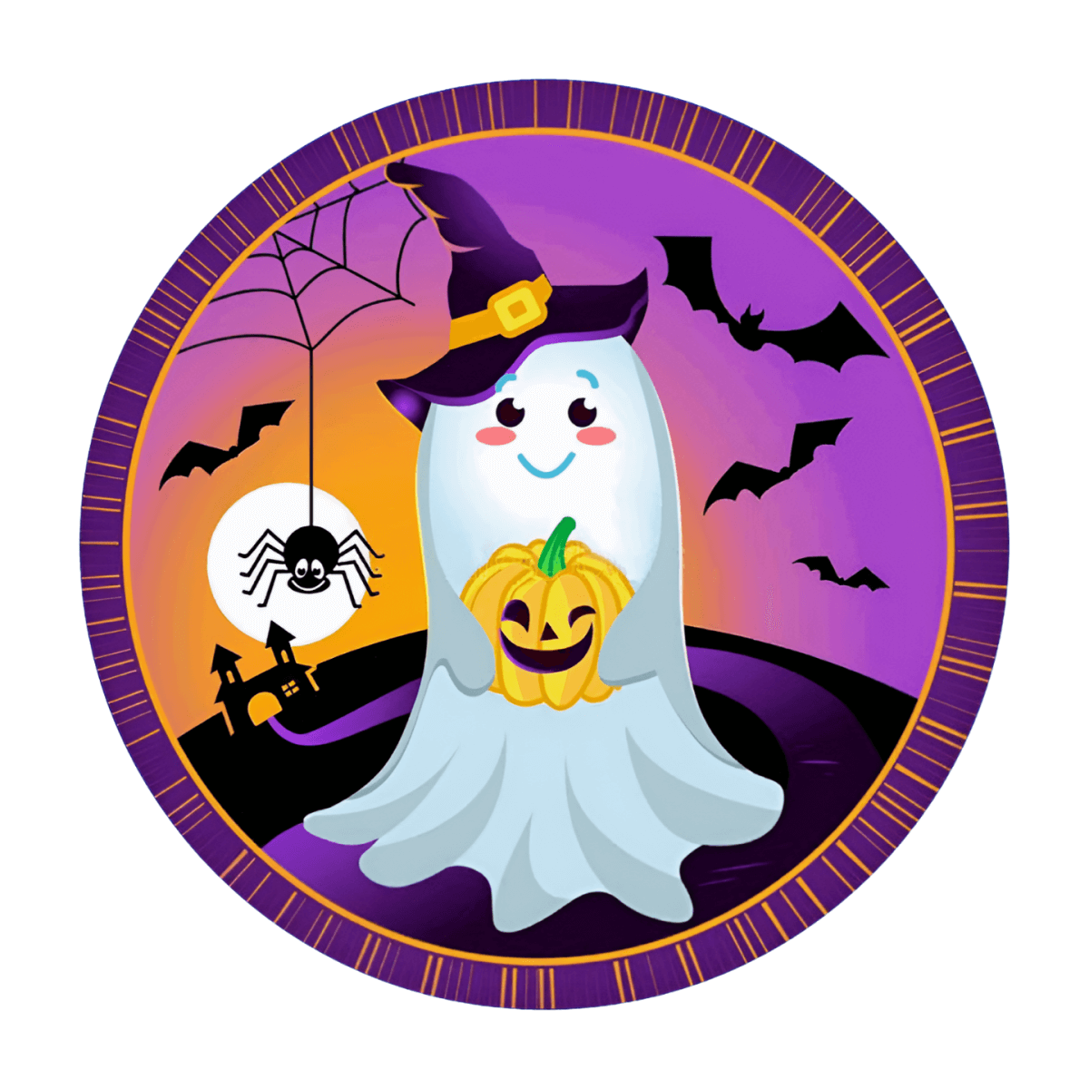 Kageprint / Sukkerprint Halloween 1 5cm, med tekst