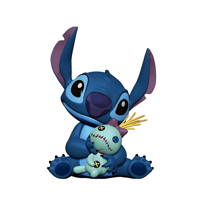 Stitch med dukke fra Stitch The Movie, kreativ og sjov dekoration til børnefødselsdagen.